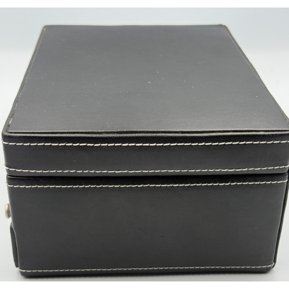 Leatherette Jewelry & Watch Storage Box Organizer w/Drawer - Picture 6 of 7